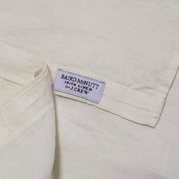 J. Crew Womens Baird McNutt Irish Linen Relaxed Fit Shirt Butter Yellow Sz Small - Picture 6 of 11